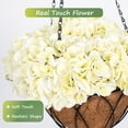 thumbnail image 4 of RosyHaven 2Pack Real Touch Artificial Hanging Flowers for Outdoors with Hanging Basket,Beige Hydrangea Faux Flowers,Fake Hanging Flowers for Front Door Porch Patio Garden Room Decor, 4 of 10