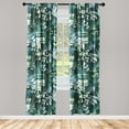 thumbnail image 3 of Ambesonne Botanical Curtains, Wild Flowers Vintage Plot, Pair of 28"x84", Hunter Green and Dark Teal, 3 of 5