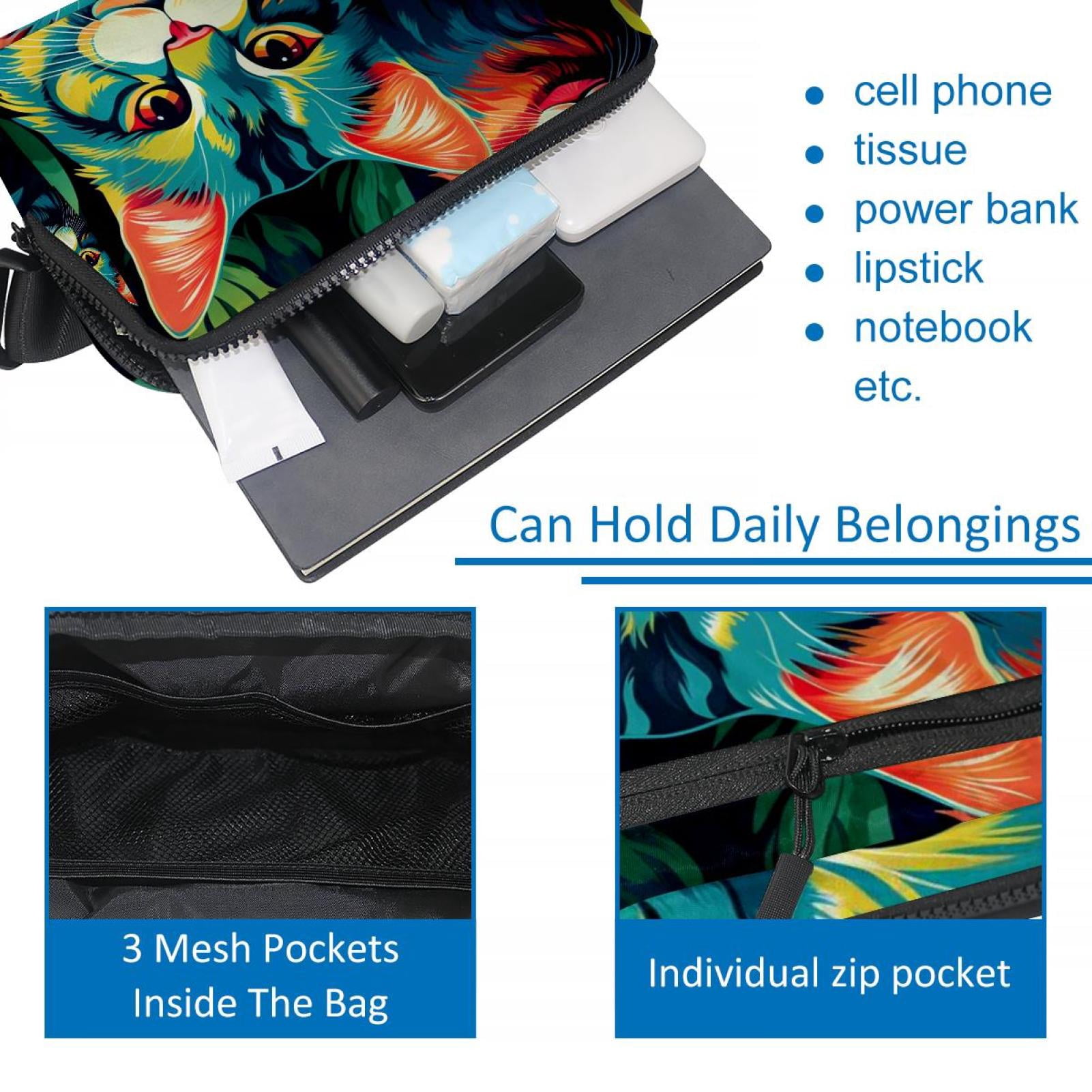 Cat Lightweight Adjustable Fanny Packs with Extension Strap - Unisex Waist Bags Running Belt