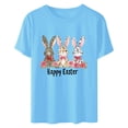 thumbnail image 5 of Xihbxyly Easter Shirts for Women Funny Bunny T-Shirt Loose Plus Size Short Sleeves Graphic Tee Tops Easter Egg Holiday Shirt Round Neck Top, 5 of 5