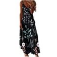 thumbnail image 2 of Lenago Robe de Maternité Grande Taille Femme Mode Bretelles Taille Mi-Haute Col en V Sans Manches Rayures Imprimées Robe Longue de Plage Été Robes de Plage en Liquidation, 2 of 5