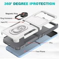 thumbnail image 2 of Heavy Duty Case for Samsung Galaxy Z Flip 4, Full Body Case with 360° Rotation Metal Ring Holder Kickstand Rugged Shockproof Anti-Scratch Case,Pink, 2 of 5