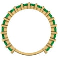 thumbnail image 5 of 1.26 ctw Wedding Band for Women - 18K Yellow Gold Simulated Emerald Stackable Eternity Ring, 5 of 6
