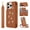 Brown, variant on for iPhone 14 Pro Wallet Case, Magnetic Snap Flip PU Leather TPU Cover with Flower Design Credit Card Holder Stand Wristband Shoulder Strap Protective Phone Case for Women Girls, Brown