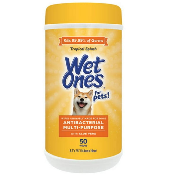 Wet Ones AntiBacterial All Purpose Wipe for Dogs 50 ct canister