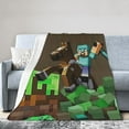 Minecraft Game Throw Blanket for Couch, Soft Cozy Gaming Cartoon