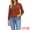 Brick Red, variant on Women's Stylish 3/4 Sleeve Elbow Sleeve Blouse XL Army Green