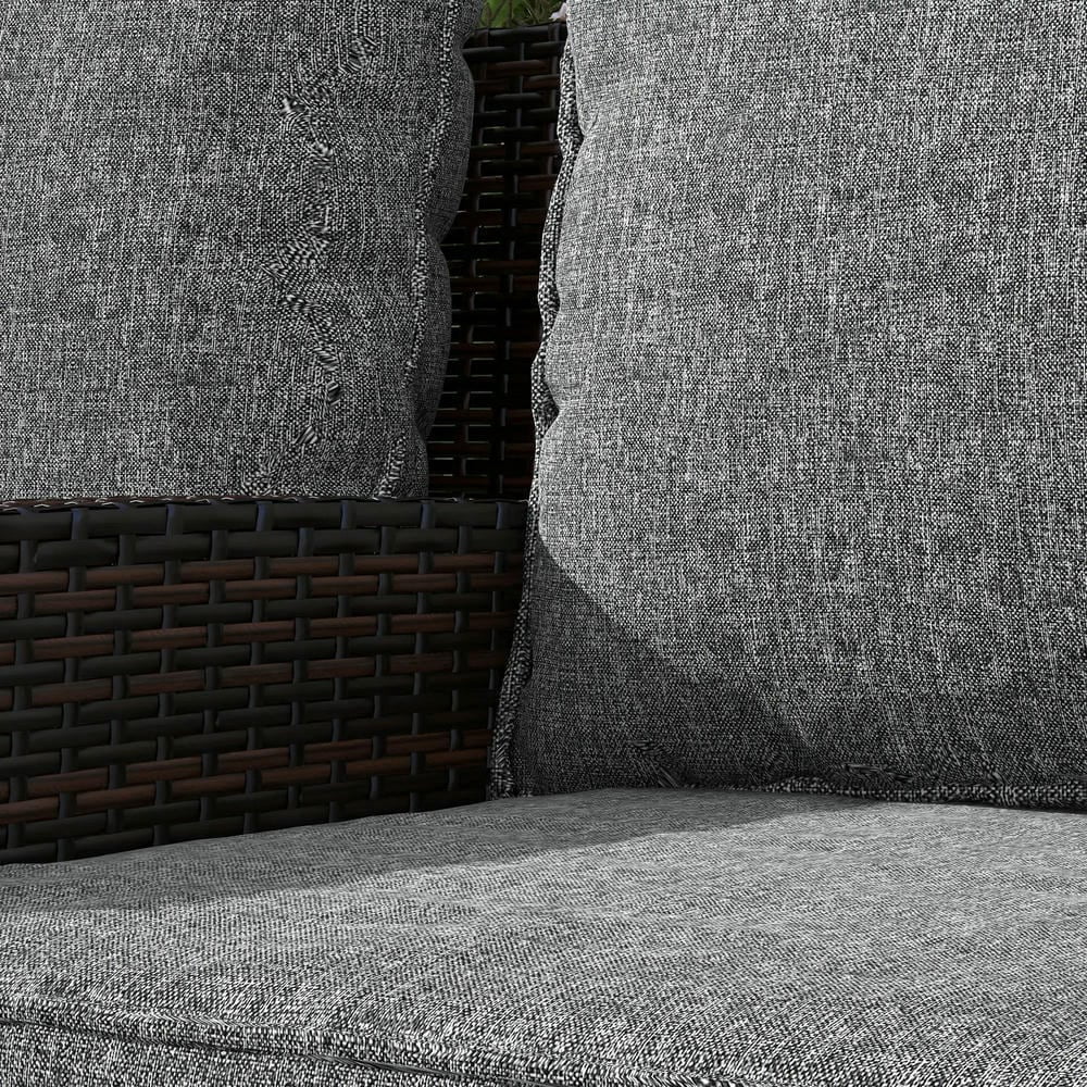 GVN Outdoor/Indoor Chair Pads, Seat Cushions,8 Patio Chair Cushions with Seat & Backrest, Fade Resistant Seat Replacement Cushion Set, Gray