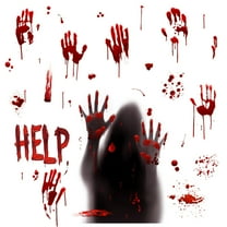 CASAFUN Happy Halloween Window Clings Spider Web Bat Window Decals Static Glass Stickers Ghost Hand Winter Halloween Decorations for Indoor Office Bedroom Holiday Decor Ornaments