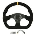 thumbnail image 2 of Suede Steering Wheel,Car Steering Wheel Black Universal Steering Wheel Holes Steering Wheel High-End Performance, 2 of 14