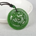 thumbnail image 5 of Hollow Jade Pendant Necklace - Green Carved Medal Jewelry, Handcrafted Collectible Accessory, 5 of 6