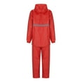 thumbnail image 5 of Scyoekwg Rain Suits Waterproof Raincoat Set Women's Rain Jacket Trouser Suit Two-piece Set Long Sleeved Hooded Set (Red,XXXL), 5 of 5