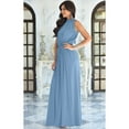 thumbnail image 2 of KOH KOH Long Sleeveless Bridesmaid Wedding Party Guest Summer Flowy Casual Brides Formal Evening Sexy Halter Neck Maxi Dress Gown For Women Pastel Blue XXXX-Large US 26-28 NT012, 2 of 6