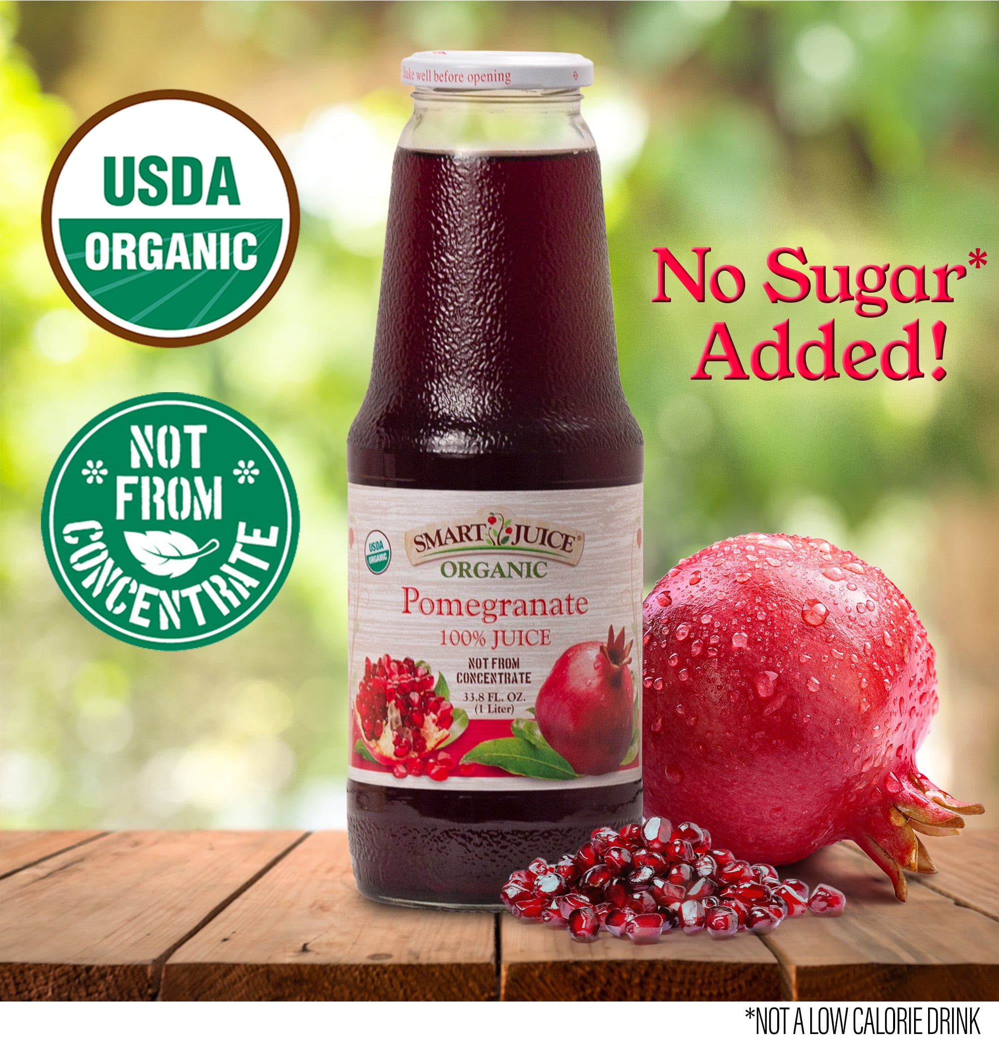 Smart Juice Organic Pomegranate Juice - 33.8 fl oz (1L) - (Pack of 6)