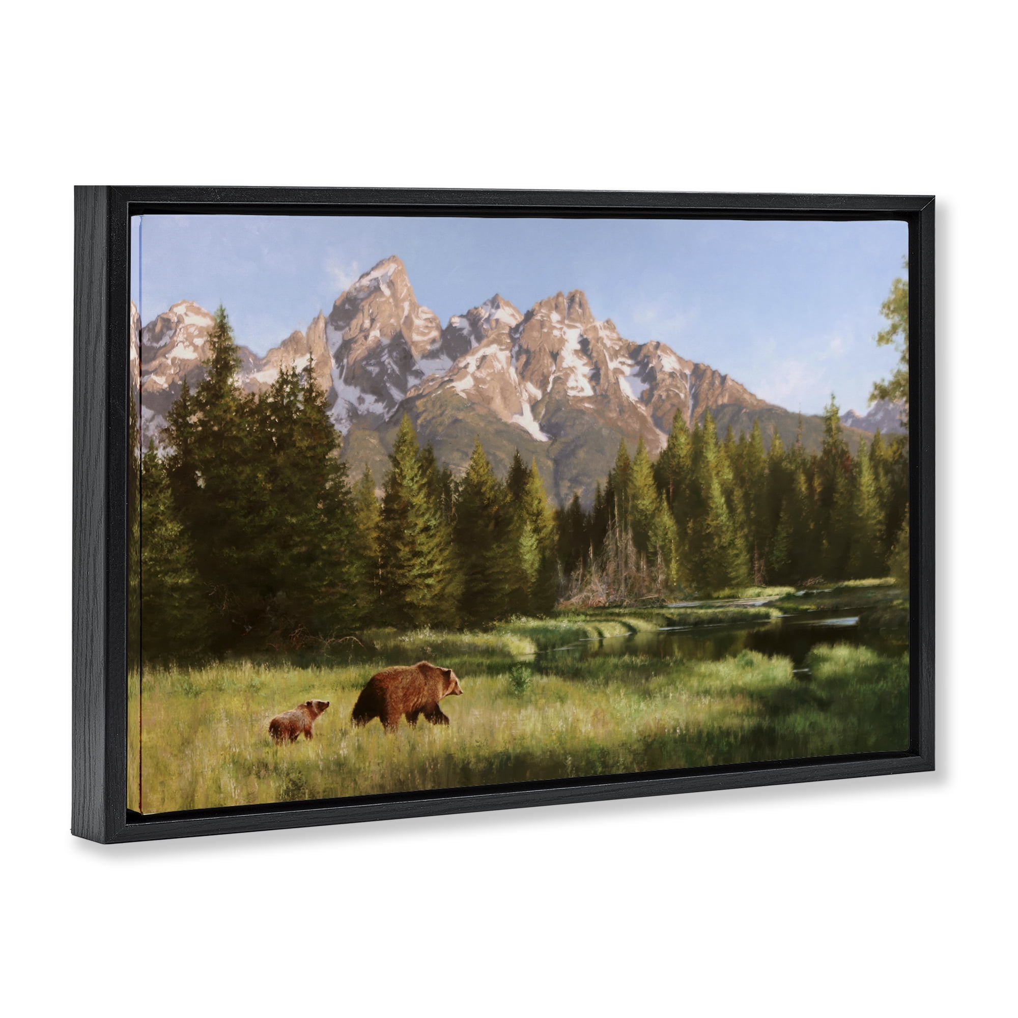 Stupell Industries Taking The Scenic Route Landscape & Nature Painting Black Floater Framed Canvas Art Print Wall Art, 25 x 17