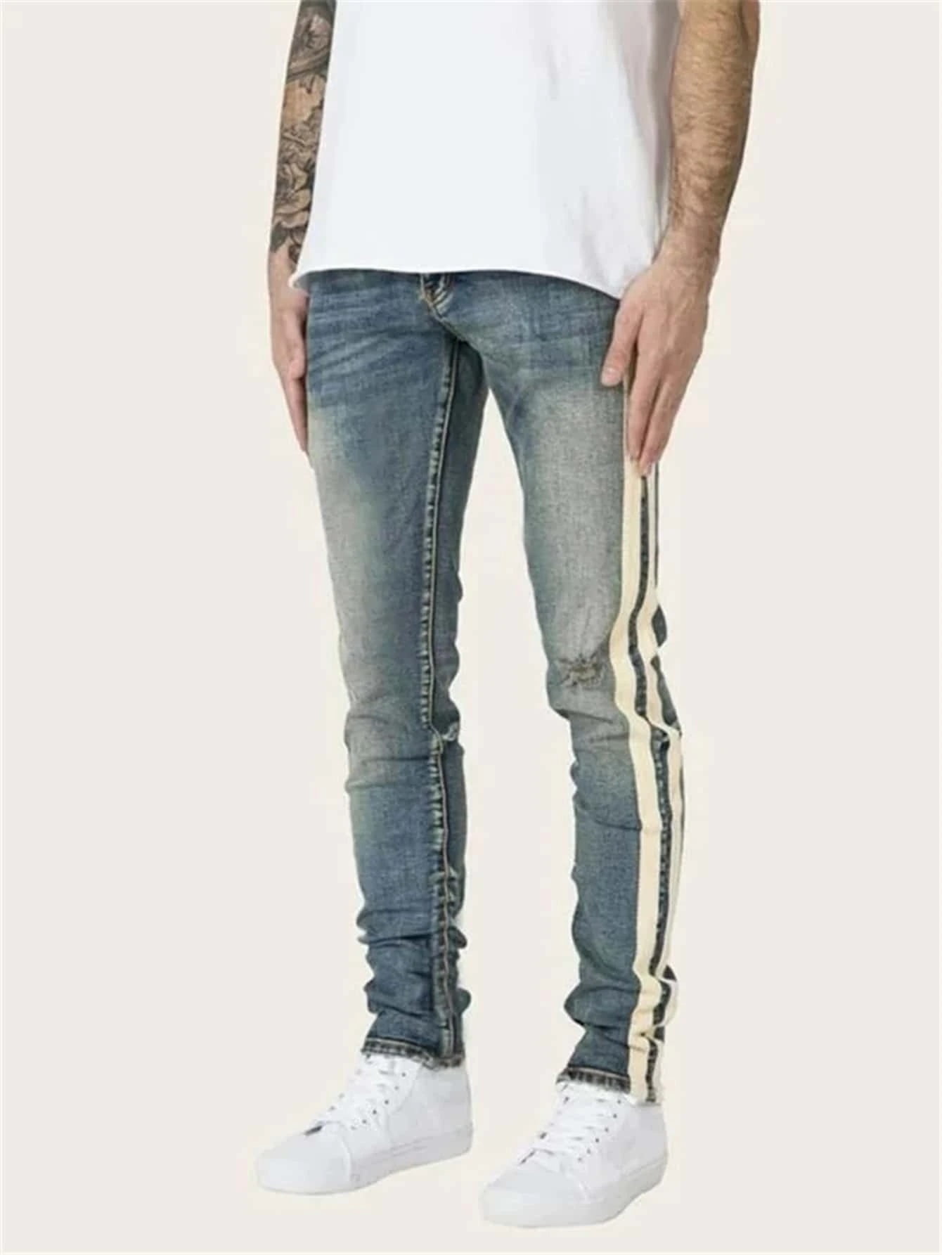 Levaca - Levaca Men's Slim Fit Ripped 
