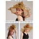 thumbnail image 2 of Women's Kentucky Derby Church Dress Hat Wide Brim Leaf Flower Bridal Shower Hat, 2 of 5