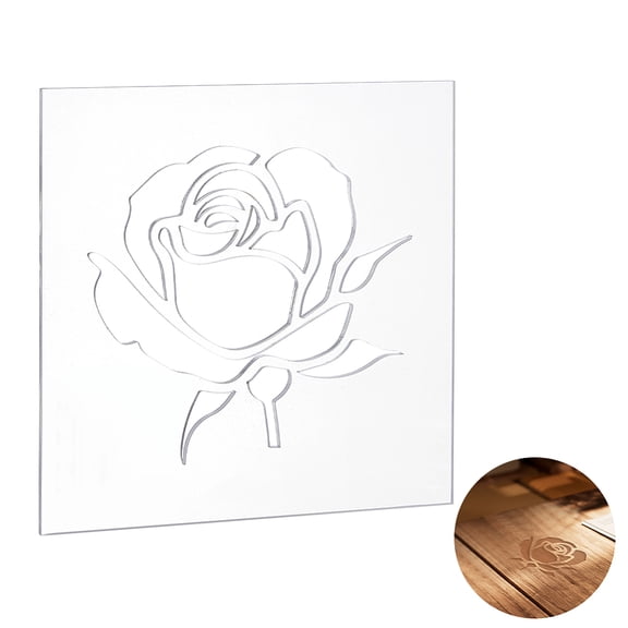 Rose Router Template 4.5mm Thick Clear Acrylic Template Inlay Decorative Tools Accessories for Woodworking 7.48×7.48inch