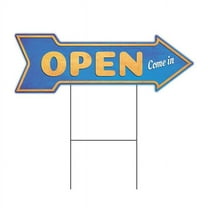 10 x 30 in. Corrugated Plastic Single Sided Arrow Sign - Open