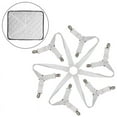 thumbnail image 2 of 1 Pack 6 Sides Adjustable Sheet Clips Bed Sheet Holder Straps Bed Fitted Sheet Clips Heavy Duty Bed Sheet Straps, White, 2 of 8