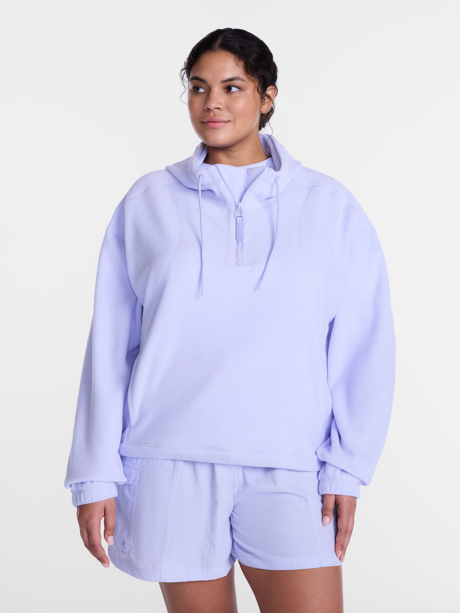 Avia Women's Quarter Zip Fleece Hoodie, Sizes XS-XXXL