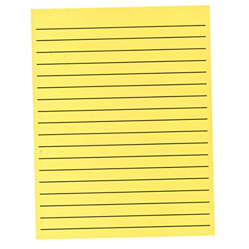 Thick Line Paper Pad in Neon Yellow with Black Lines - 90 Sheets, 8.5 ...