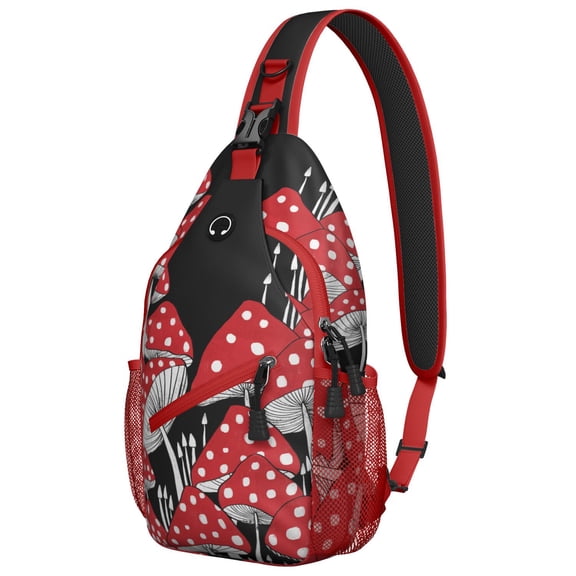 Fairy Tale Mushroom Chest Bag - Versatile Wear Crossbody Backpack for Men & Women - Ideal for Travel, Outdoor & Casual Urban Use