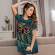 thumbnail image 3 of Fotbe Owl In Blue Bata de Dormir para Mujer con Estampado, Camisón de Algodón de Manga Corta, Ropa de Dormir Casual, 3 of 6