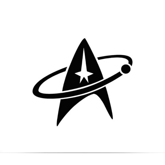 Star Trek Orbit Inspired Decal Sticker | 7-Inches By 6.1-Inches | Black Vinyl