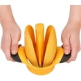 thumbnail image 3 of Rebanador de mango, divisor de mango grande, cortador de mango, herramienta para quitar huesos de mango (rebanador grande, amarillo), 3 of 5