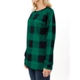 thumbnail image 6 of Women Long Sleeve Plaid Printed Split Hem Top, 6 of 8