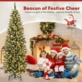 thumbnail image 4 of Costway 6 FT Pre-Lit Christmas Tree Hinged Slim Pencil Xmas with 250 LED Lights & 618 Tips, 4 of 10