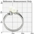 thumbnail image 2 of High polished (no plating) Stainless Steel Ring with Synthetic Pearl in White for Women White Stone Color Style TK116 Size 6, 2 of 4