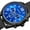 Black/BLUE, variant on Men's Swiss Quartz Multifunction Dual Time Stainless Steel Black Bracelet Watch