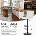 thumbnail image 6 of SAETSFEG Bar Stools Set of 2, Thickened Seat Cushion Adjustable Swivel Bar Stool with Backrest, Counter Height PU Leather Bar Chairs for Kitchen Island, Dining Room, White-B, 6 of 8