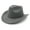 Gray, variant on Men Women Classic Solid Color Felt Fedora Panama Cowgirl Cowboy Hat