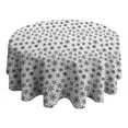 thumbnail image 4 of Black and White Christmas Snowflake Pattern Round Tablecloth 60"x60",Wrinkle Wipeable Table Cloth for Kitchen Dining Room Picnic Patio Party, 4 of 6