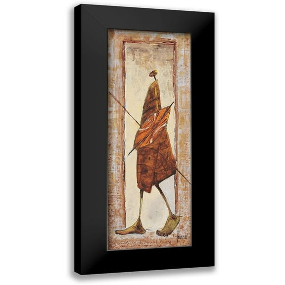 Foureau, Jacques 8x14 Black Modern Framed Museum Art Print Titled - Massai Kenya n°18