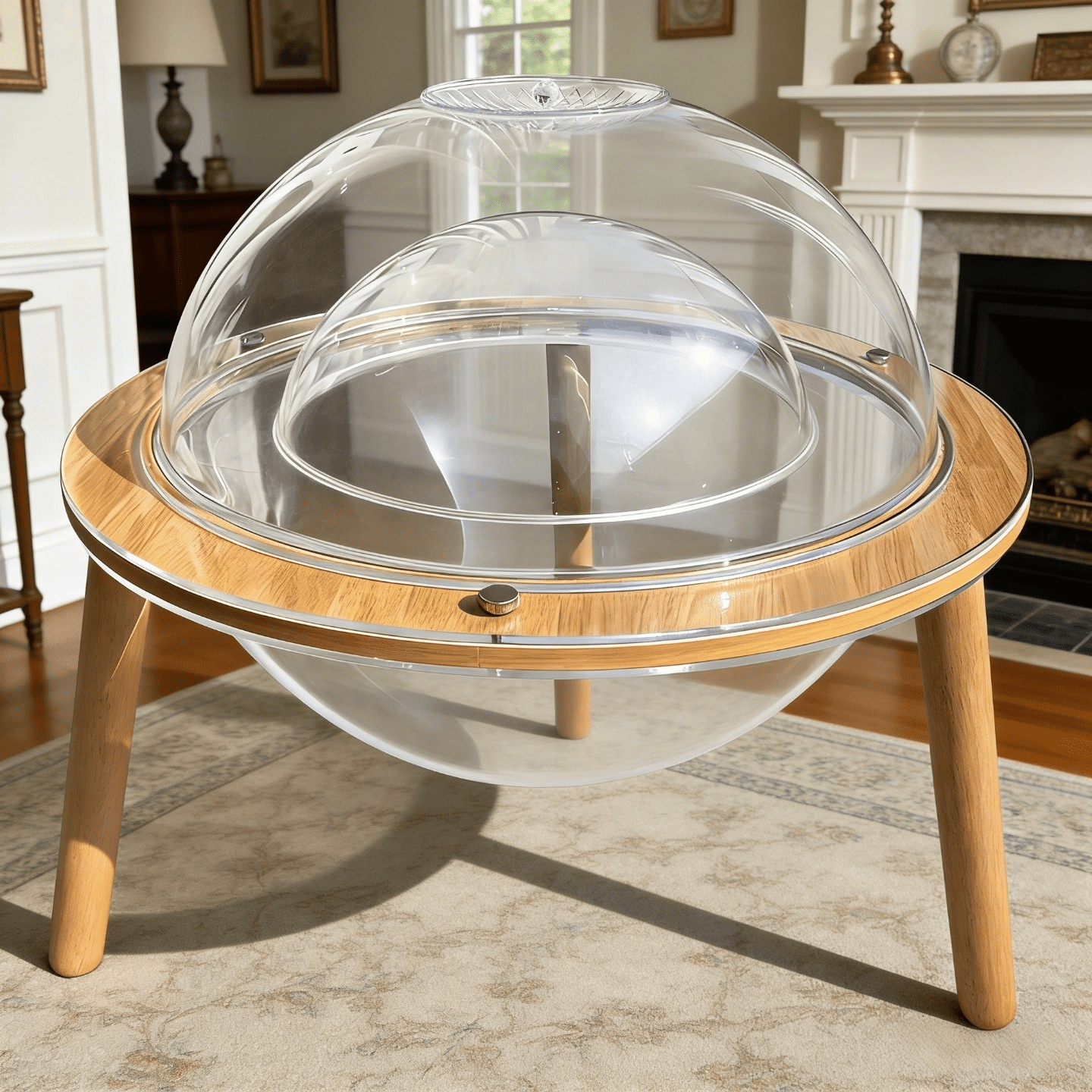 Large Cat Cave for Pet Cat House-360° Immersive Cat TV with Internal Tunnel, Heavy-Duty Plywood Base 4mm Thick Acrylic, Indoor Cat Enrichment Furniture