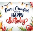 thumbnail image 3 of Rustic Theme Birthday Banner Beer Design Crawfish Elements Event Decoration Party Prop for Outdoor Celebration Picnic Summer Party, 3 of 7