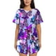 thumbnail image 1 of Fotbe Flying Butterflies Conjunto de Pijama Estampado para Mujer, 2 Piezas, Ropa de Dormir con Camiseta de Manga Corta y Shorts Suaves-XX-Large, 1 of 6