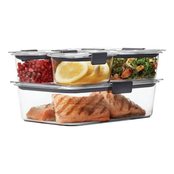 Rubbermaid® Brilliance® Leak-Proof Food Storage Containers with Airtight Lids, Set of 4 (8 Pieces Total) | BPA-Free & Stain Resistant