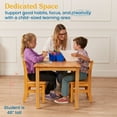 thumbnail image 4 of ECR4Kids 24in x 36in Rectangular Hardwood Table and Two 12in Chairs, Honey, 3-Piece, 4 of 9