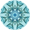 thumbnail image 1 of Ahgly Company Indoor Round Patterned Tron Blue Area Rugs, 7' Round, 1 of 1