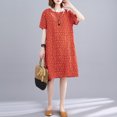 thumbnail image 3 of Vestido suelto de mujer Vestido bohemio con estampado floral con bolsillos Manga corta Cuello r Abanopi Vestido, 3 of 7