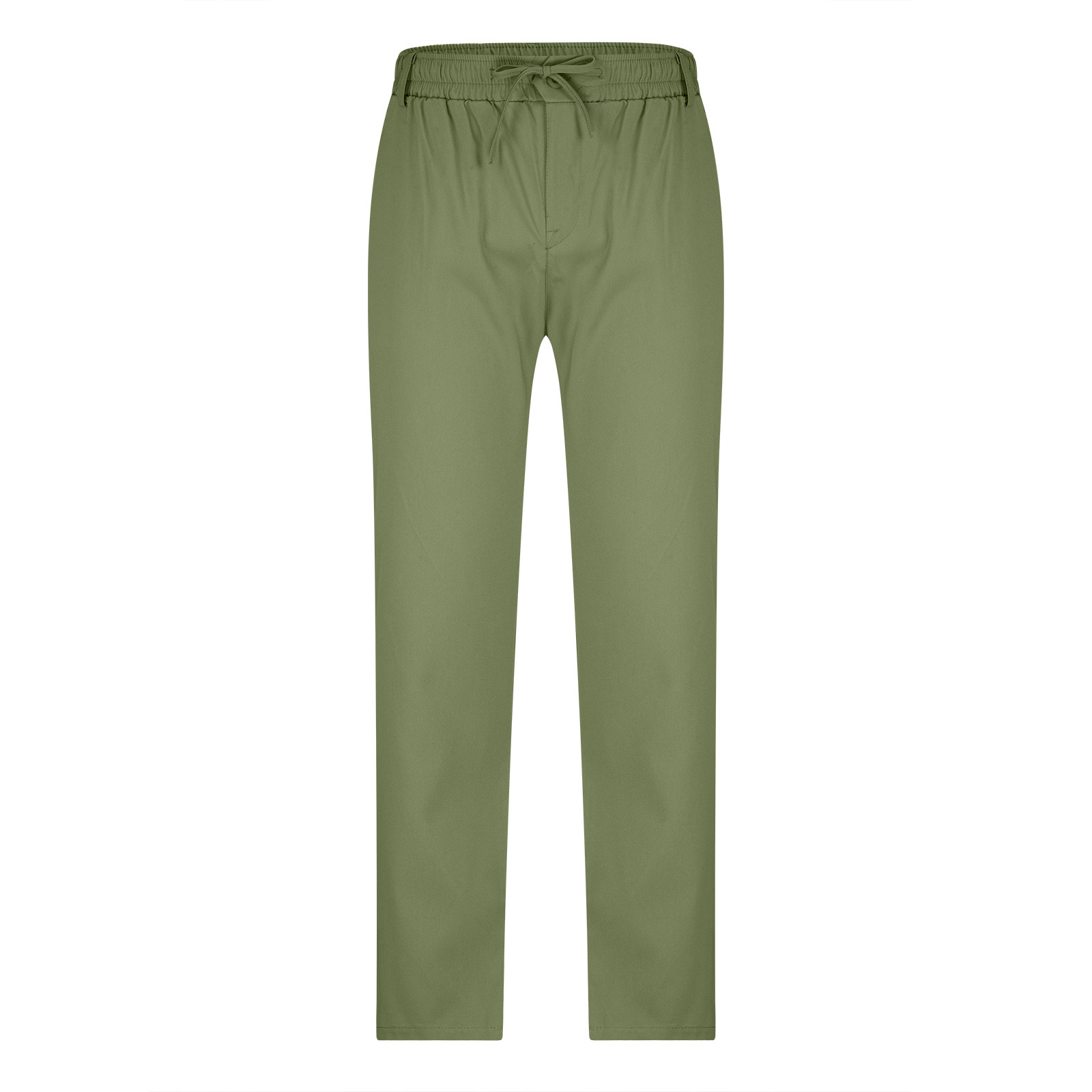 Tdoqot Chinos Pants Men- Casual Drawstring Comftable Elastic Waist Slim Cotton Mens Pants Army Green - image 5 of 6