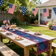 thumbnail image 6 of American Flag Pattern Table Runner with Stars and Stripes Design, Independence Day Themed Table Decor for Parties, Durable Stain-Resistant Dining Table Cover for Holiday Gatherings and Celebrations, 6 of 6