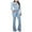 Light blue, variant on Bigersell Cute Distressed Jumpsuits Jumpsuit Women's Fashion Jeans Pockets Casual Slim Jumpsuit Flared Trousers Ladies' Straight Jumpsuits