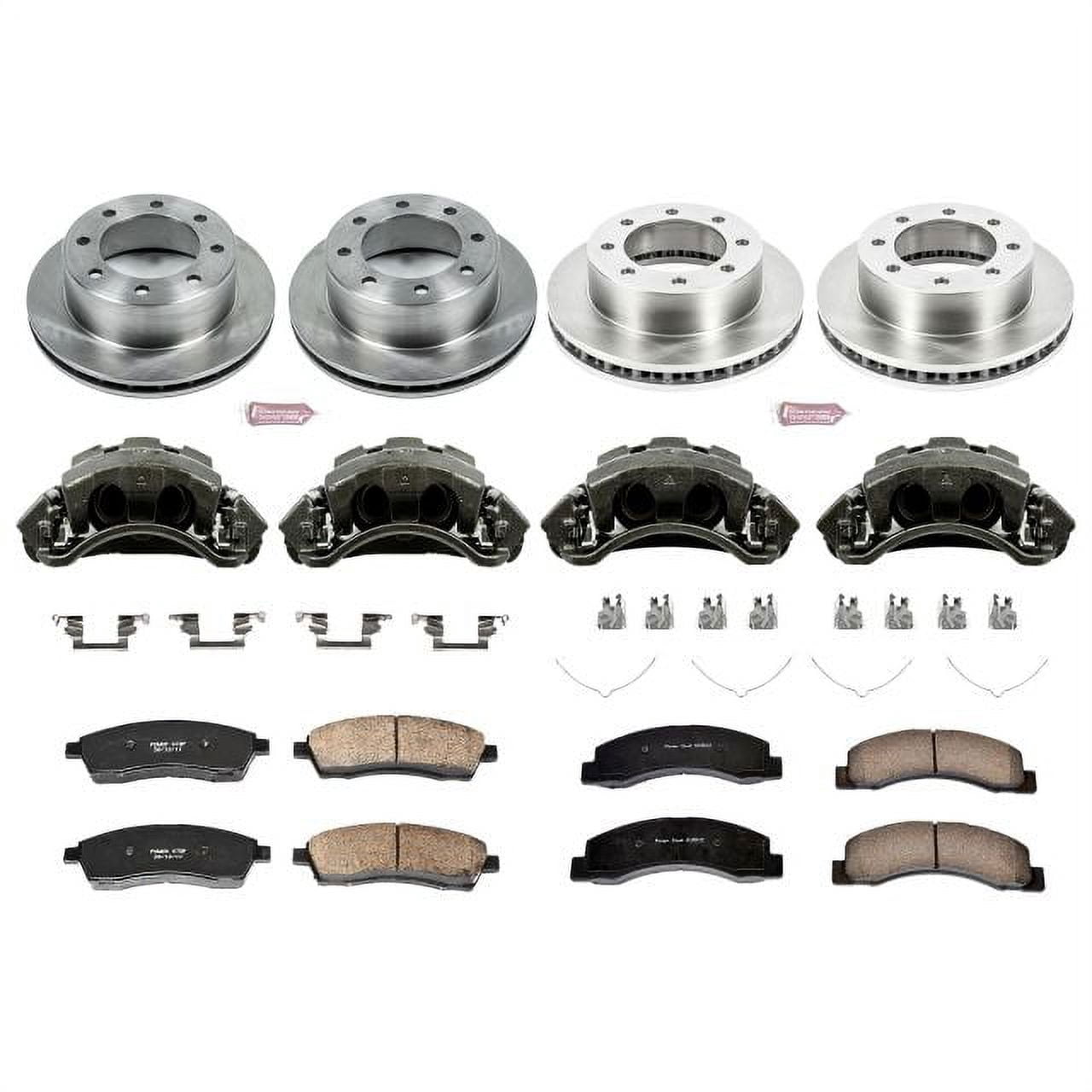 PowerStop Front and Rear Stock Replacement Brake Pad and Rotor Kit with Calipers Fits: FORD Select Models KCOE1887
