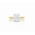 thumbnail image 2 of Jewelerix Hidden Halo Yellow Gold Vermeil Proposal Ring Luxury Cushion Cut Anniversary Ring Accent Moissanite Diamonds for Women Engagement Gift, 2 of 4